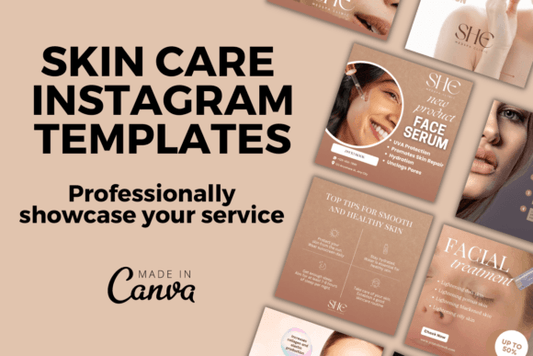 Skin Care Instagram Templates – Editable Social Media Kit for Beauty Brands (MRR) - Social Canvas