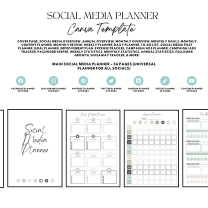 Skincare Social Media Canva Templates | Beauty & Esthetician Marketing Kit | Social Media Planner, Analytics Guide and 800 Faceless Videos - Social Canvas